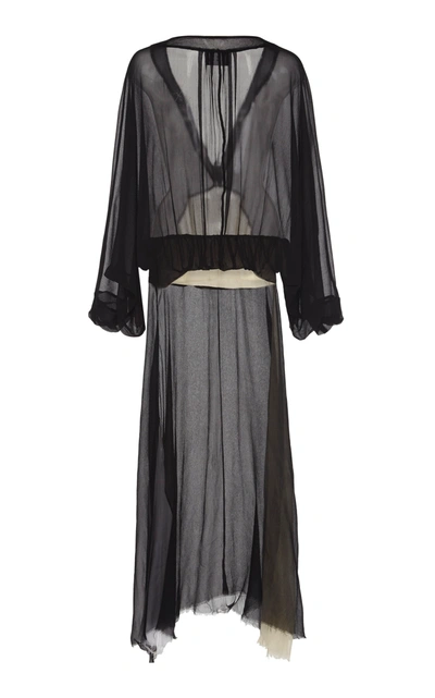 Shop Albus Lumen Women's Trio Solio Draped Silk Dress In Black