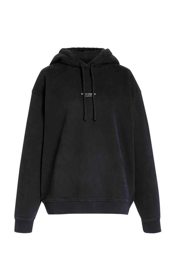 Acne Studios Reverse-logo Hooded Sweatshirt Black | ModeSens
