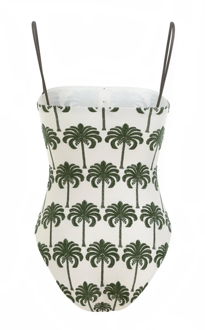 Shop Agua By Agua Bendita Women's Durazno Cocora-hand Embroidered One-piece Swimsuit In White