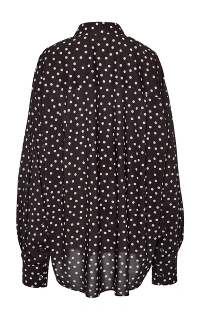 Shop Dolce & Gabbana Women's Polka-dot Crepe Blouse In Black,white