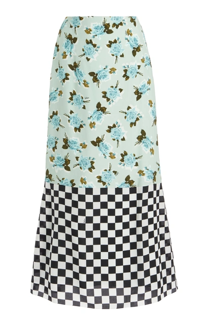 Shop Erdem Women's Vaughan Dual-print Crepe Skirt