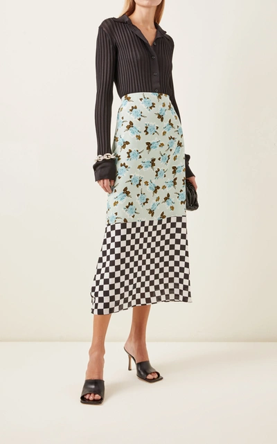 Shop Erdem Women's Vaughan Dual-print Crepe Skirt
