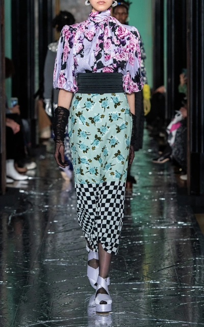Shop Erdem Women's Vaughan Dual-print Crepe Skirt