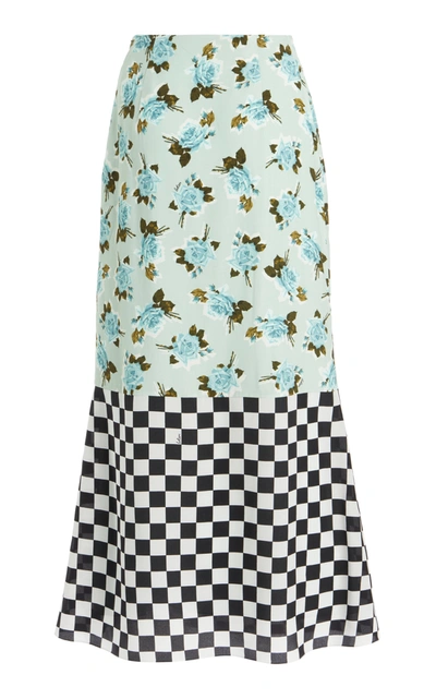 Shop Erdem Women's Vaughan Dual-print Crepe Skirt