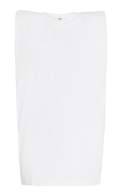 Shop The Frankie Shop Women's Tina Padded-shoulder Cotton T-shirt Dress In Black,white
