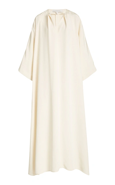 Shop La Collection Apollo Silk Crepe Maxi Dress In White