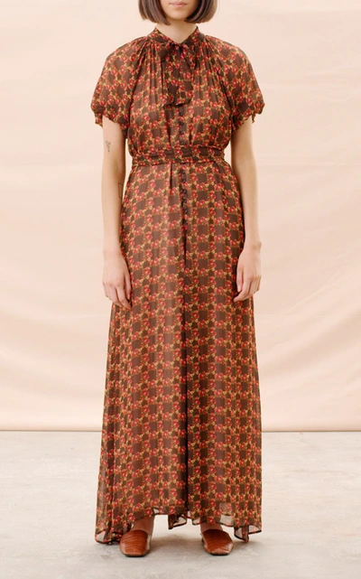 Shop Bytimo Belted Georgette Maxi Dress In Floral
