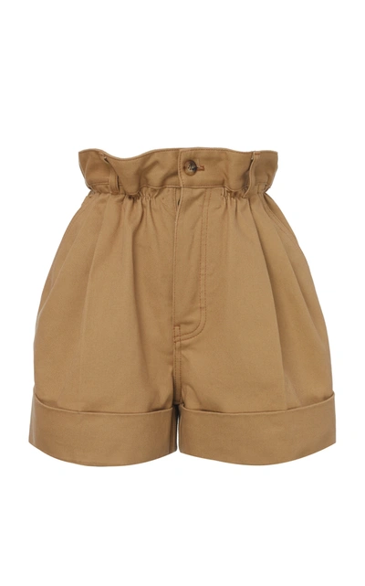 Shop Miu Miu Cuffed Shorts In Neutral