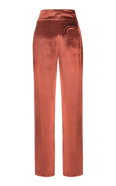 Shop Blazé Milano Women's Tã© Salt Basque Silk-satin Pants In Red