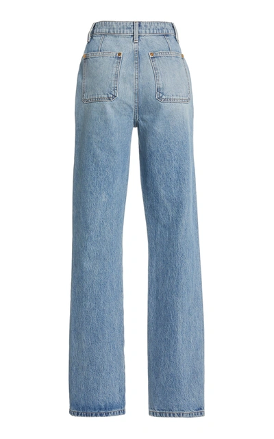 Shop Khaite Women's Isabella Rigid High-rise Straight-leg Jeans In Light Wash