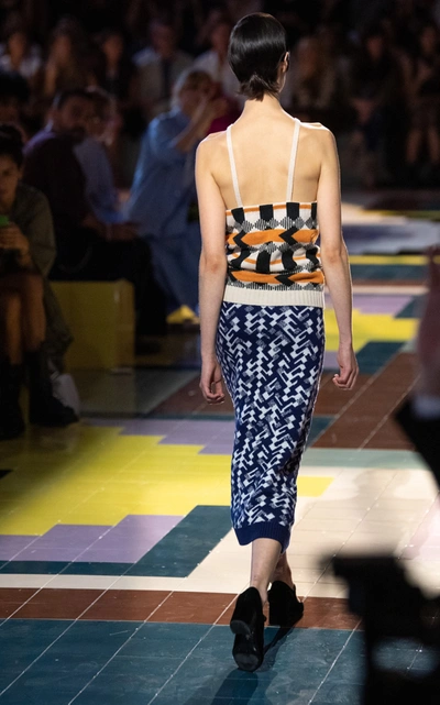 Prada Intarsia Wool Tank In Multi