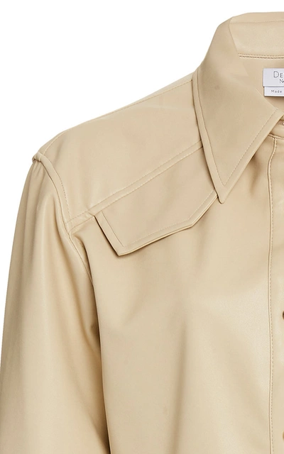 Shop Deveaux Women's Sierra Vegan Leather Shirt In Neutral