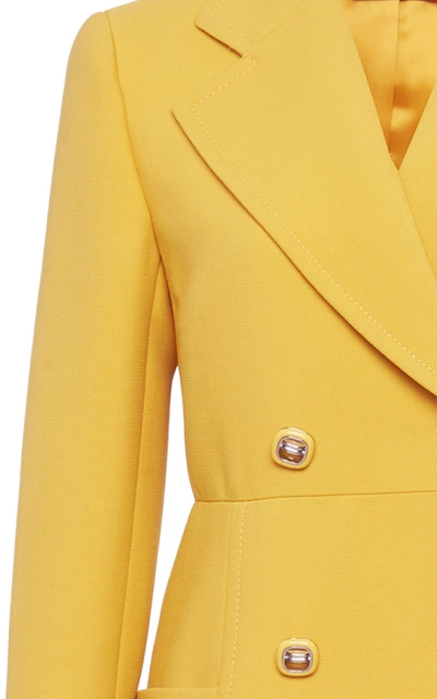 Shop Prada Double-breasted Wool Coat In Yellow