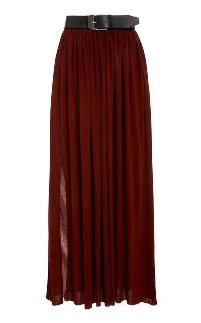 Shop Proenza Schouler Belted Jersey Maxi Skirt In Brown