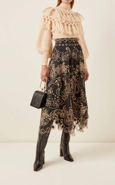 Shop Zimmermann Ladybeetle Fortune Appliquã©d Tulle Maxi Skirt In Black
