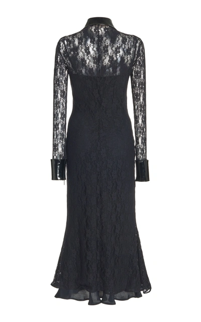 Shop Christopher Kane Bell-sleeve Lace Midi Dress In Black