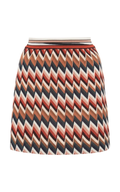 Shop Missoni Zig-zag Stretch-wool Mini Skirt In Multi