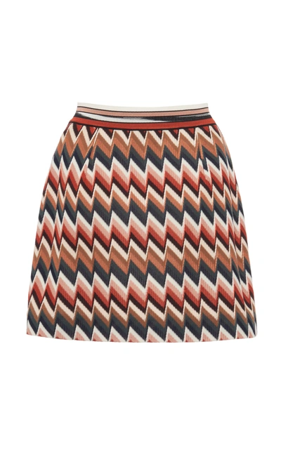 Shop Missoni Zig-zag Stretch-wool Mini Skirt In Multi