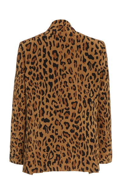 Shop Blazé Milano Women's Simba Everynight Leopard Silk Double-breasted Blazer In Animal