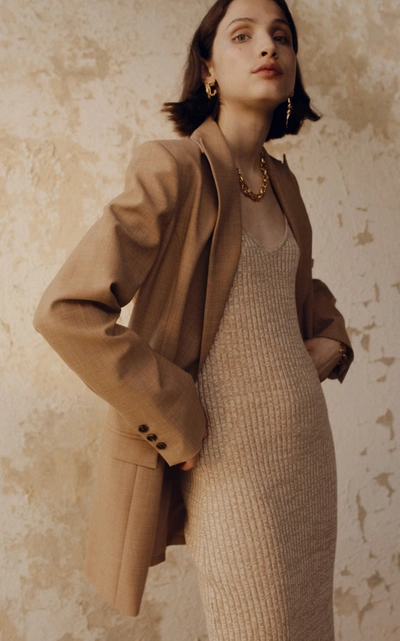 Shop Anna Quan Women's Sienna Single-button Wool-blend Blazer In Brown