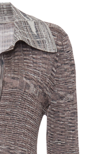 Shop Missoni Patch-pocket Ribbed Knit Cardigan Jacket In Multi