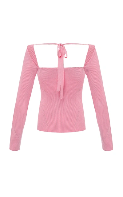 Shop Anna October Ingrid Ribbed-knit Sweater In Pink