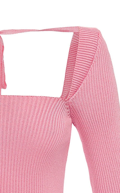 Shop Anna October Ingrid Ribbed-knit Sweater In Pink