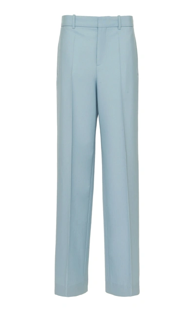 Shop Givenchy Wool Wide-leg Pants In Blue