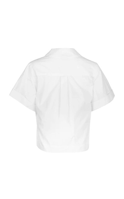 Shop Matthew Bruch Women's Safari Camp Pima Cotton Shirt In White