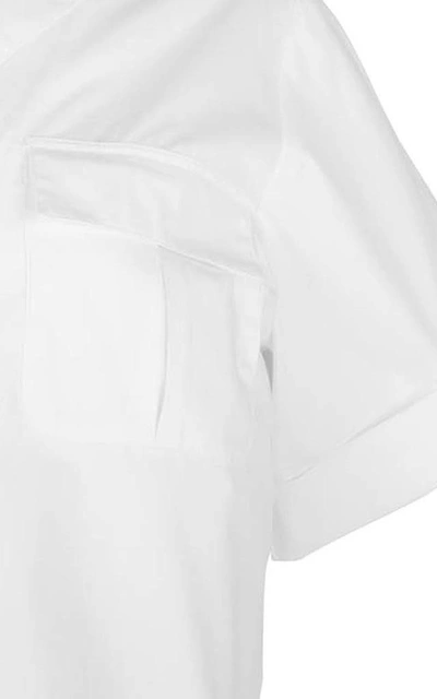 Shop Matthew Bruch Women's Safari Camp Pima Cotton Shirt In White