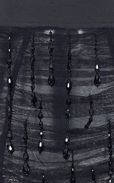 Shop Dolce & Gabbana Women's Ruched Chiffon Pencil Skirt In Black