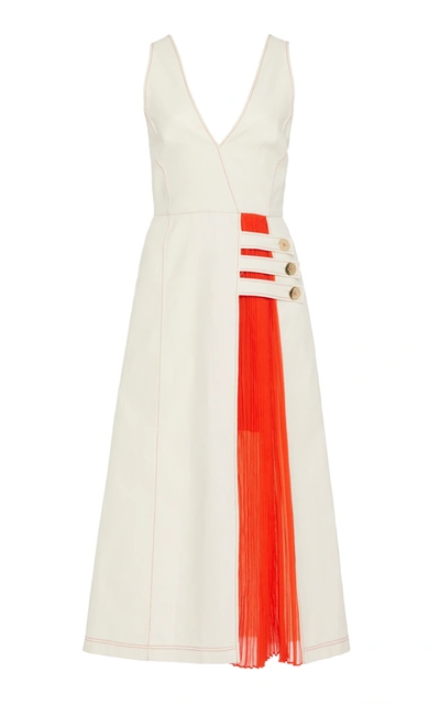 Shop Alexis Women's Ilan Two-tone Cotton-blend Dress In White