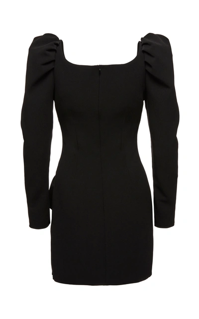 Shop Magda Butrym Embellished Stretch-wool Mini Dress In Black
