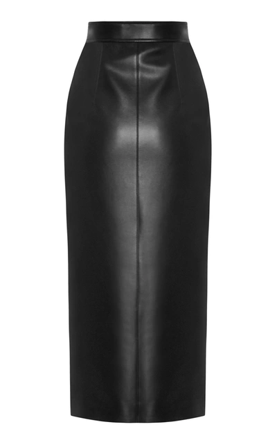 Shop Aleksandre Akhalkatsishvili High-rise Faux Leather Skirt In Black