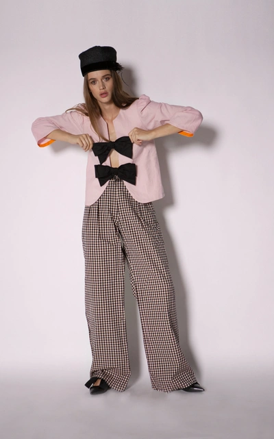 Shop Alix Of Bohemia Diana Houndstooth Wide-leg Trousers In Multi