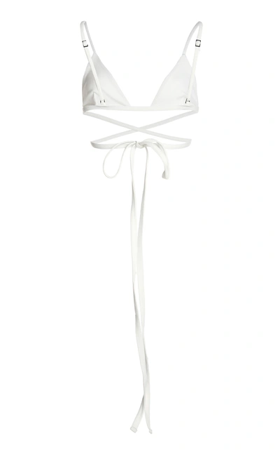 Shop Matteau Women's Wrap-front Triangle Bikini Top In White