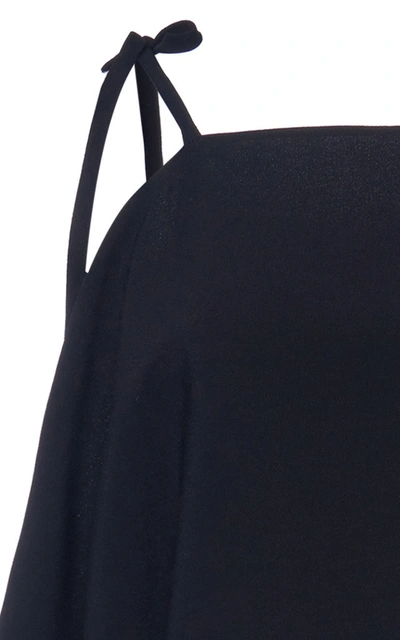 Shop Prada Women's Cold Shoulder Tie Detail Midi Dress In Black