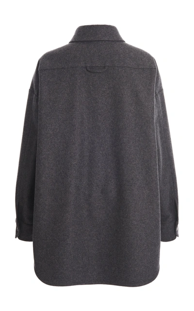 Shop Acne Studios Shanelle Oversized Wool-flannel Shirt In Grey