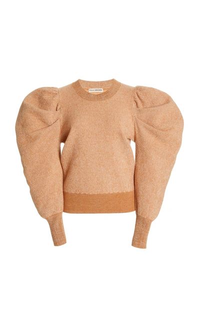 Shop Ulla Johnson Marin Amber Puffed-sleeve Wool Sweater In Neutral