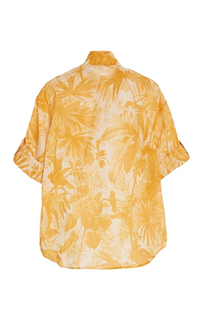 Shop Zimmermann Women's Mae Floral Cotton Button-down Shirt In Yellow