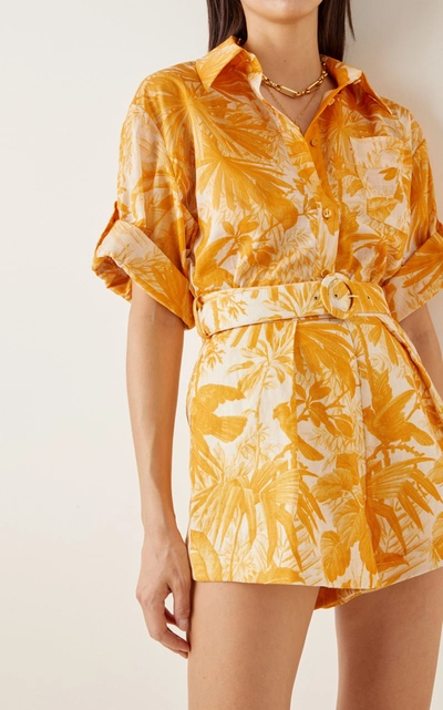 Shop Zimmermann Women's Mae Floral Cotton Button-down Shirt In Yellow