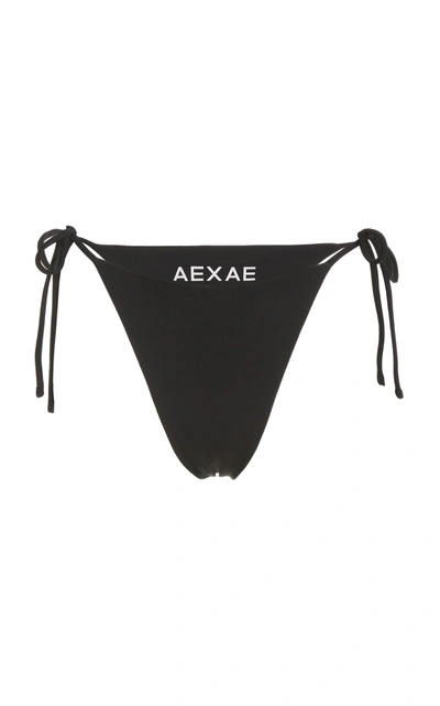 Shop Aexae Women's Tyra String Bikini Bottom In Black,animal