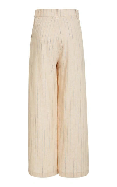 Shop Atoir Like No Other Pinstriped Linen-cotton Pants In Stripe