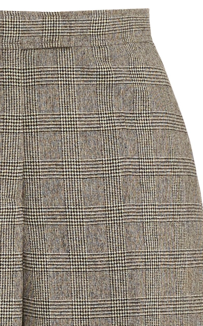 Shop Jw Anderson Checked Wool-blend Wide-leg Pants In Grey