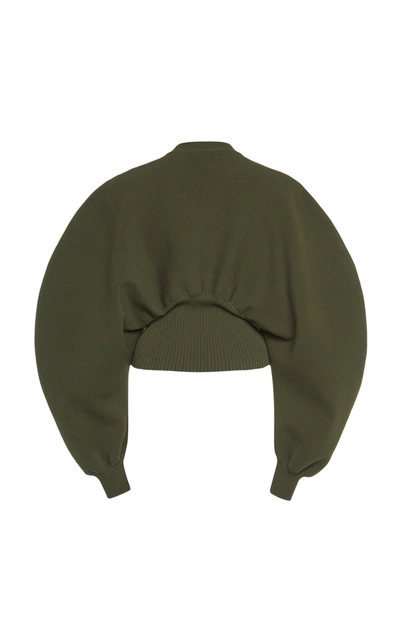 Bottega Veneta Gathered-waist Wool-blend Sweater In Green