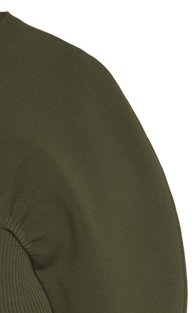 Bottega Veneta Gathered-waist Wool-blend Sweater In Green