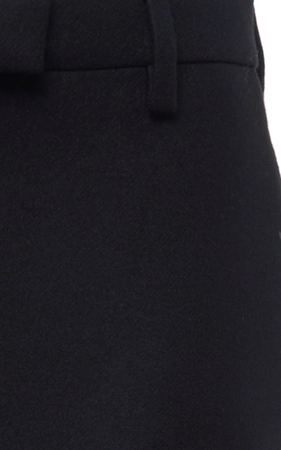 Shop Prada Cropped Wool-crepe Straight-leg Pants In Black