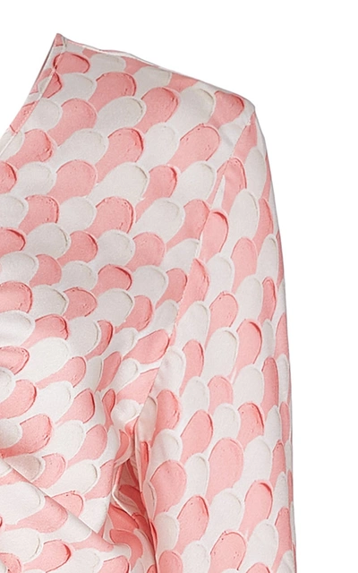 Shop Maggie Marilyn Drawn To Me Ruched Printed Satin Top In Pink