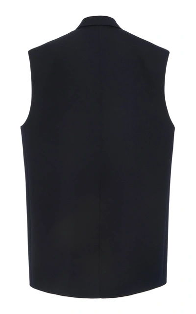 Shop Miu Miu Oversized Cady Vest In Navy