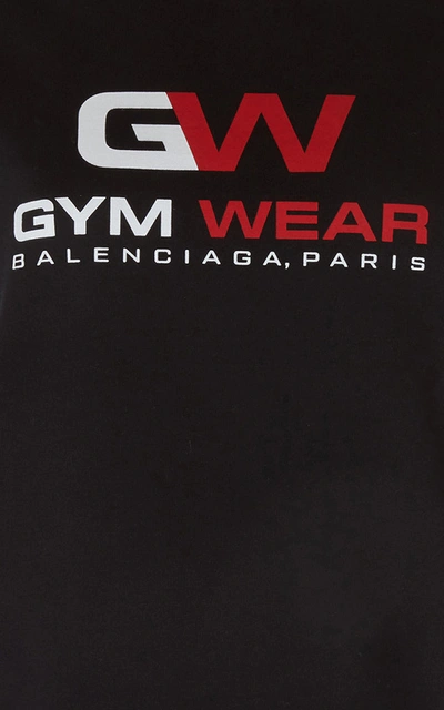 Shop Balenciaga Printed Jersey T-shirt In Black